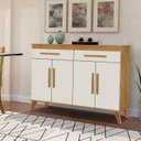 Ver imagem 2 de Aparador 4 Portas 2 Gaveta Canelato com Off White - Trinobel
