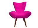 Ver imagem 2 de Kit 2 Poltronas Decorativa Emilia Couro Rosa Pink Pés Madeira Ms Decor