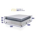 Ver imagem 3 de Conjunto Box Branco Cairo Cinza Molas Ensacadas Casal 138x188x64 - King House