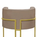 Ver imagem 3 de Kit 2 Poltronas Reforçada Decorativa Sala Nayara Base Ferro Dourado Suede Capuccino