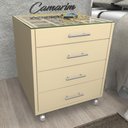 Ver imagem 1 de Mesa de cabeceira Moderno com Porta Joia 4 Gavetas - Cr12 - HASTE - MDF BEGE