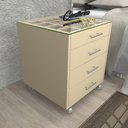 Ver imagem 4 de Mesa de cabeceira Moderno com Porta Joia 4 Gavetas - Cr12 - HASTE - MDF BEGE