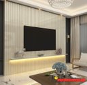 Ver imagem 3 de Painel para TV 2.3 Ripado com LED Nobre Off White - Gelius Móveis