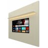 Painel para TV 2.3 Ripado com LED Nobre Off White - Gelius Móveis - 1