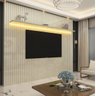 Painel para TV 2.3 Ripado com LED Nobre Off White - Gelius Móveis - 2