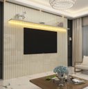 Ver imagem 2 de Painel para TV 2.3 Ripado com LED Nobre Off White - Gelius Móveis