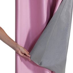 Cortina Blackout PVC com Tecido Voil Xadrez 2,80 m x 2,30 m - Rosa - 3