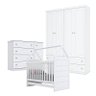 Quarto de Bebê Mississipi 4 Portas com Berço Montessoriano Americano Branco HP - Henn - 1