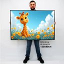 Ver imagem 2 de Quadro Decorativo Baby Girafinha em Moldura Caixa Tacolado Moldura Caixa 3cm Branca sem Vidro 80 X 1