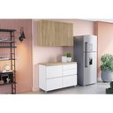Ver imagem 1 de Kit de Cozinha Completa 2 Peças Rainha (1aéreo+1balcão) C2p44 Branca/nature - Nesher