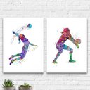 Ver imagem 1 de Kit 2 Quadros Decorativos Volleyball 45x34cm - com vidro:Madeira preta