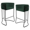 Ver imagem 1 de 2 Banquetas Base Aço Preto Betina C-117 Linho Verde Domi