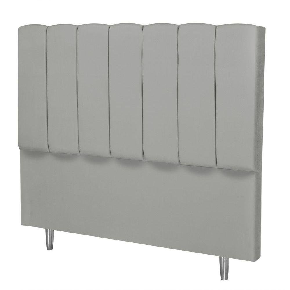 Cabeceira Casal Cinza Carla para Cama Box 140cm Estofada - 6