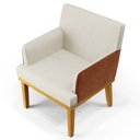 Ver imagem 3 de Kit 2 Poltronas Decorativas Vitória W01 Linho Bege/ Sintético Camel - Mpozenato