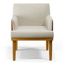 Ver imagem 5 de Kit 2 Poltronas Decorativas Vitória W01 Linho Bege/ Sintético Camel - Mpozenato
