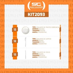 Jogo de Pratos Rústico 12pç Porcelana 25cm com Talheres Buzios Tramontina - 2