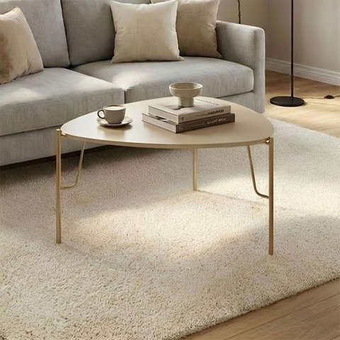 Mesa de Centro Bend Triangular MDF Metal Luna com Dourado Casa Lar Shop