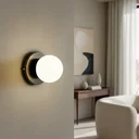 Ver imagem 1 de Arandela Luminaria de Parede Dama Globo Vidro 10cm Decoração Casa Sala Quarto Banheiro Escritório
