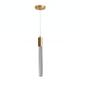 Ver imagem 1 de Lustre Pendente Bolha Cristal Tubo Dourada Led 5w 36cm 3000k Bivolt