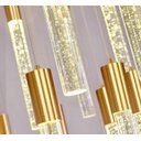 Ver imagem 3 de Lustre Pendente Bolha Cristal Tubo Dourada Led 5w 36cm 3000k Bivolt