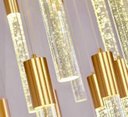 Ver imagem 3 de Lustre Pendente Bolha Cristal Tubo Dourada Led 5w 36cm 3000k Bivolt