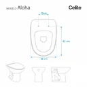 Ver imagem 3 de Tampa de Vaso em MDF Aloha Branco para bacia Celite