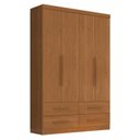 Ver imagem 1 de Guarda Roupa Solteiro Maximus 4 Portas 4 Gavetas Cinamomo Fosco - Zanzini