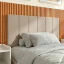Ver imagem 1 de Cabeceira Lisa Solteiro Estofada Suede Espuma Premium Modulada Conforto e Design - Areia