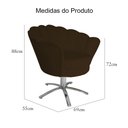 Ver imagem 4 de Poltrona Estofada Hall de Entrada Base Giratória de Metal Pétala Suede Marrom - LM DECOR