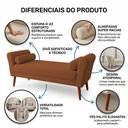 Ver imagem 3 de Puff Recamier Estofado para Quarto Itália 120cm com Pés Palito Bouclê Terracota - Abmaza