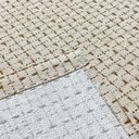 Ver imagem 3 de Tapete Sala Quarto Quadriculado Minimalista Base Antiderrapante 1,40m X 2,00m Rústico Bege