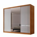 Ver imagem 2 de Guarda Roupa Casal Connor Mdf 3 Portas e 4 Gavetas com Espelho Moderna Mobília