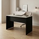 Ver imagem 1 de Escrivaninha Mesa de Escritório 120x60cm Studio Legno Crema/Preto Bege