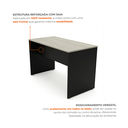 Ver imagem 4 de Escrivaninha Mesa de Escritório 120x60cm Studio Legno Crema/Preto Bege