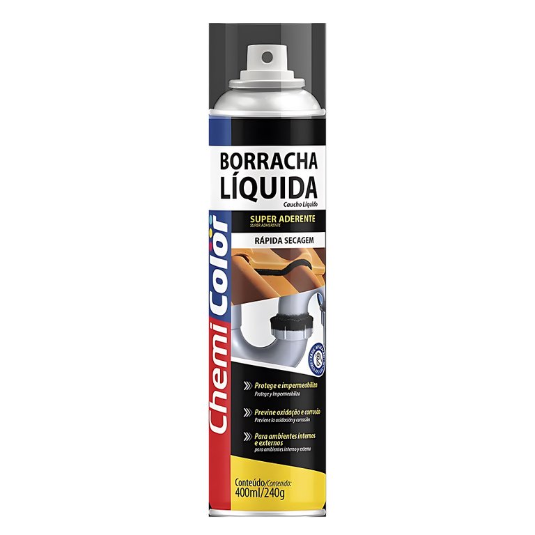 Borracha Líquida Spray 400ml 240g Chemicolor Borracha Líquida Spray 400ml 240g Chemicolor