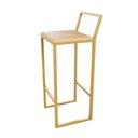 Ver imagem 1 de Banqueta Alta Balcão Bistrô Dourada Confort Industrial Premium Pinus Don Castro Decor Industrial Con