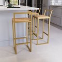 Ver imagem 2 de Banqueta Alta Balcão Bistrô Dourada Confort Industrial Premium Pinus Don Castro Decor Industrial Con