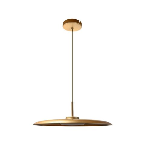Lustre Pendente Dot Slim Redondo 55cm LED 3000k 19W Bivolt Dourado Fosco