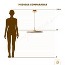 Ver imagem 4 de Lustre Pendente Dot Slim Redondo 55cm LED 3000k 19W Bivolt Dourado Fosco