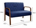 Ver imagem 4 de Sofà 2 Lugares Namoradeira Lara Decoração Sala Quarto Recepção - Suede Azul Marinho