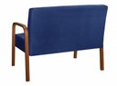Ver imagem 2 de Sofà 2 Lugares Namoradeira Lara Decoração Sala Quarto Recepção - Suede Azul Marinho