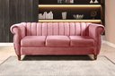 Ver imagem 2 de Sofá Realeza 3 Lugares Cor:Suede Rosa 280