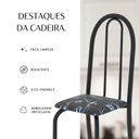 Ver imagem 7 de Kit 6 Cadeiras Tubular 96x36x41 cm Iris B Preto/Floral/Txt