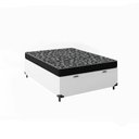 Ver imagem 3 de Cama Box Baú Casal 138 Sintético Branco com Colchão de Espuma D20 - Tampo Preto 12cm