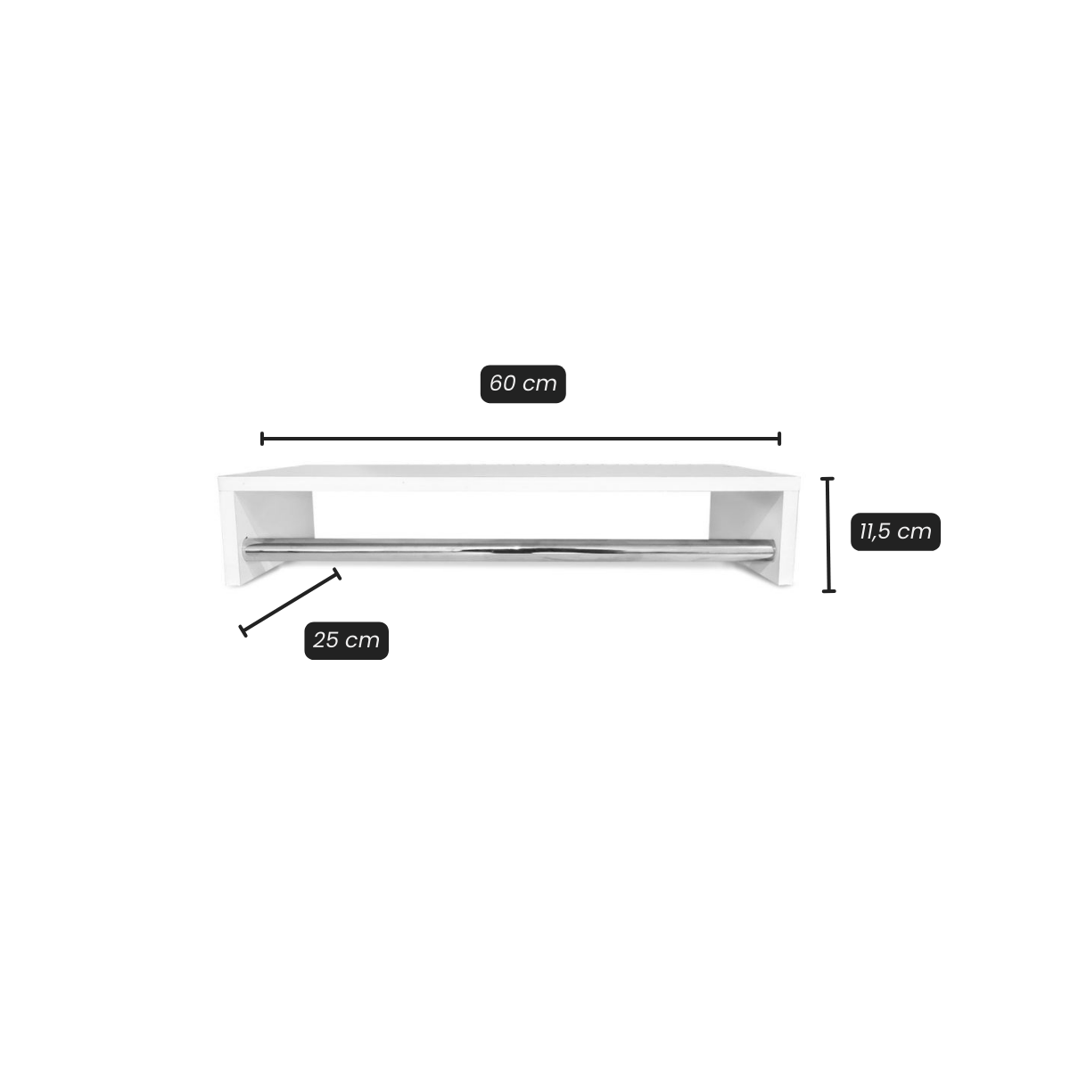 Kit 2 Cabideiros de Parede Arara Suspensa Pendurador de Roupa - 7