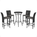 Ver imagem 1 de Mesa Bistro e 4 Banquetas Roma Preta Corda Náutica 11 Trama Original