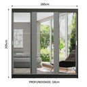 Ver imagem 4 de Guarda-roupa Casal Madesa Reno 3 Portas de Correr de Espelho