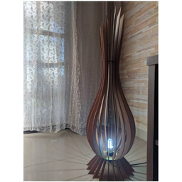 Abajur Grande de Chão ANA MARIA MDF Luminária -:MDF CRU/Kit com 2 - 90x28cm e 60x18cm - 2