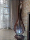 Ver imagem 2 de Abajur Grande de Chão ANA MARIA MDF Luminária -:MDF CRU/Kit com 2 - 90x28cm e 60x18cm
