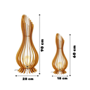 Ver imagem 3 de Abajur Grande de Chão ANA MARIA MDF Luminária -:MDF CRU/Kit com 2 - 90x28cm e 60x18cm